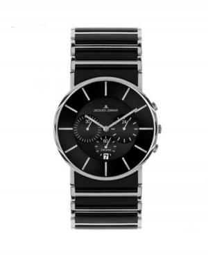 Men Fashion Classic Quartz Analog Watch Chronograph JACQUES LEMANS 1-1815A Black Dial 42mm