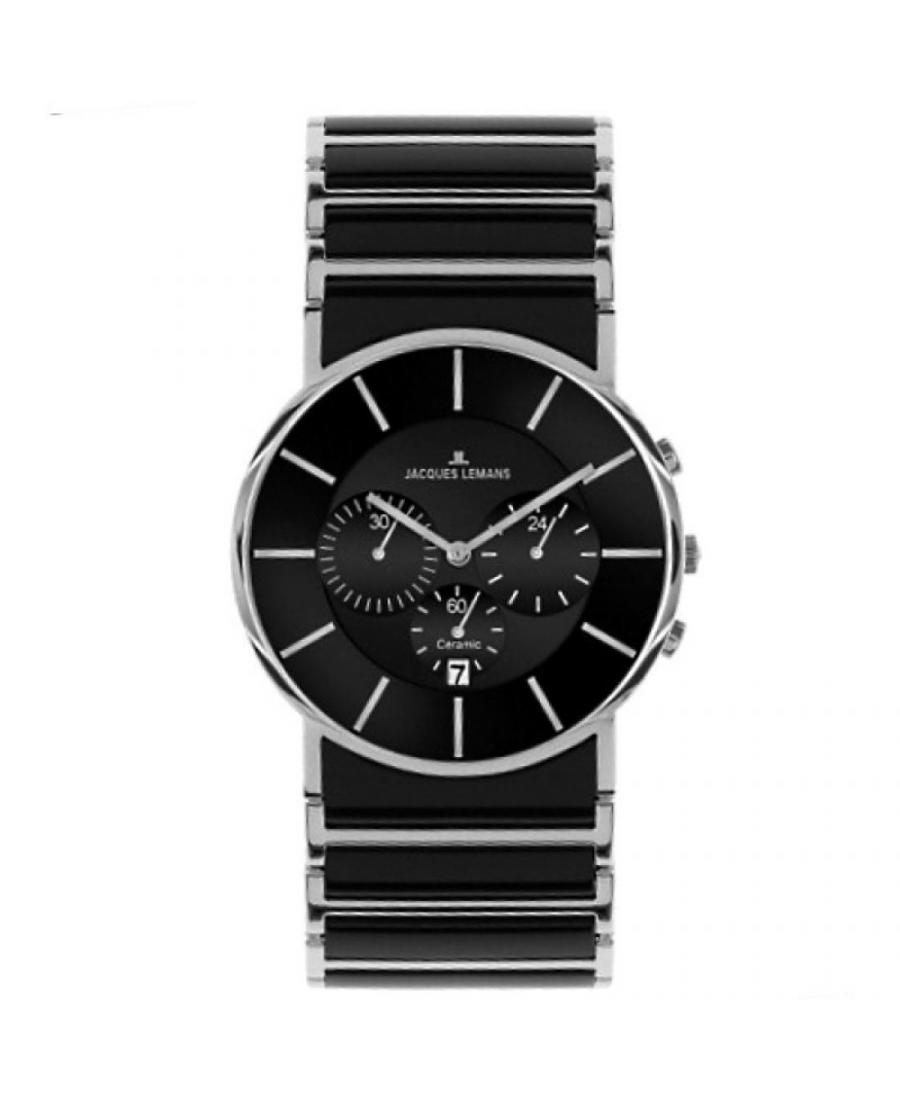 Men Fashion Classic Quartz Watch Jacques Lemans 1-1815A Black Dial