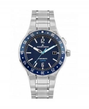 Mężczyźni sportowy automatyczny analogowe Zegarek JACQUES LEMANS 1-2109H Niebieska Dial 42mm