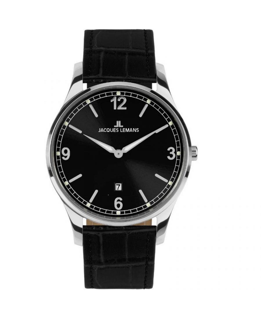 Men Classic Quartz Watch Jacques Lemans 1-2128A Black Dial