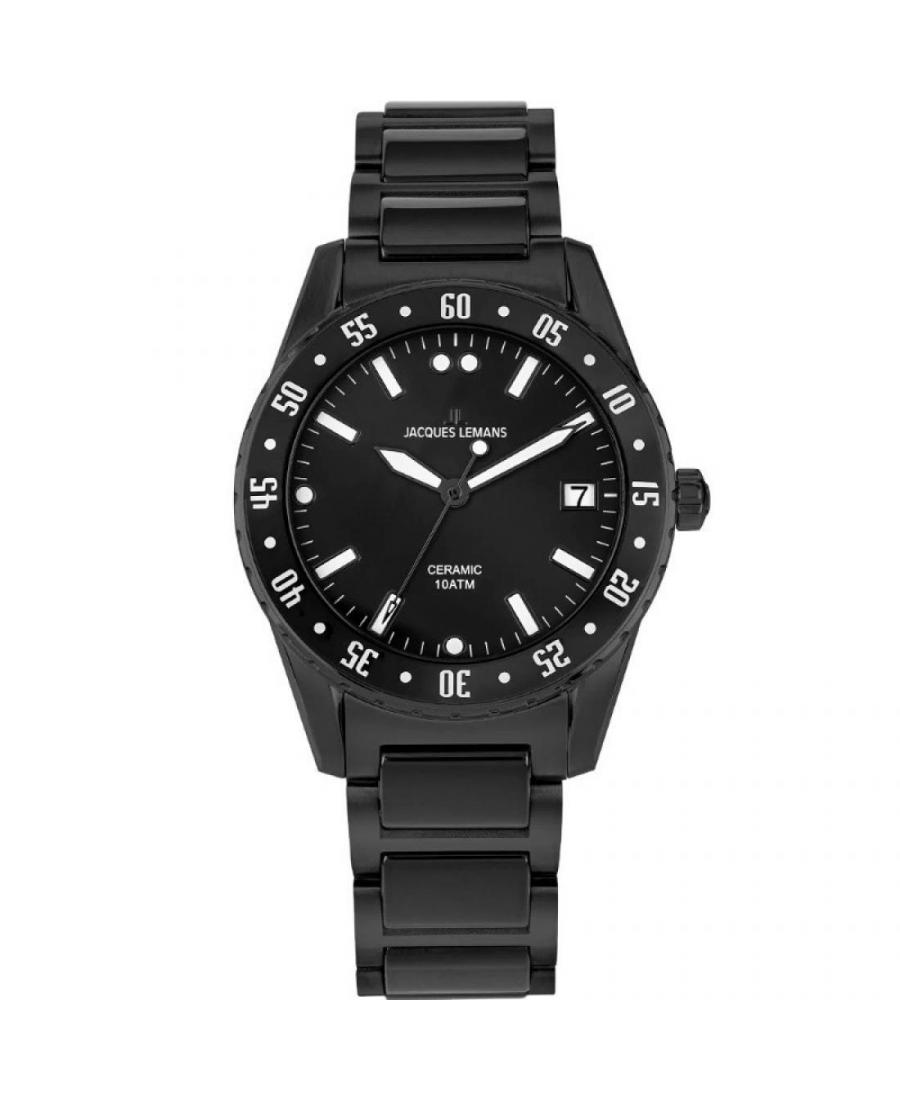 Mężczyźni klasyczny kwarcowy analogowe Zegarek JACQUES LEMANS 42-10D Czarny Dial 42mm