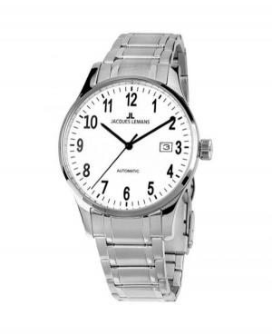 Men Classic Automatic Analog Watch JACQUES LEMANS 1-2073H White Dial 41mm