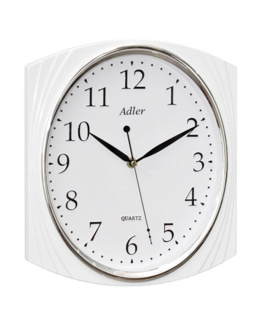 ADLER 30094 WHITE Quartz Wall Clock Plastic Plastik Tworzywo Sztuczne Biały