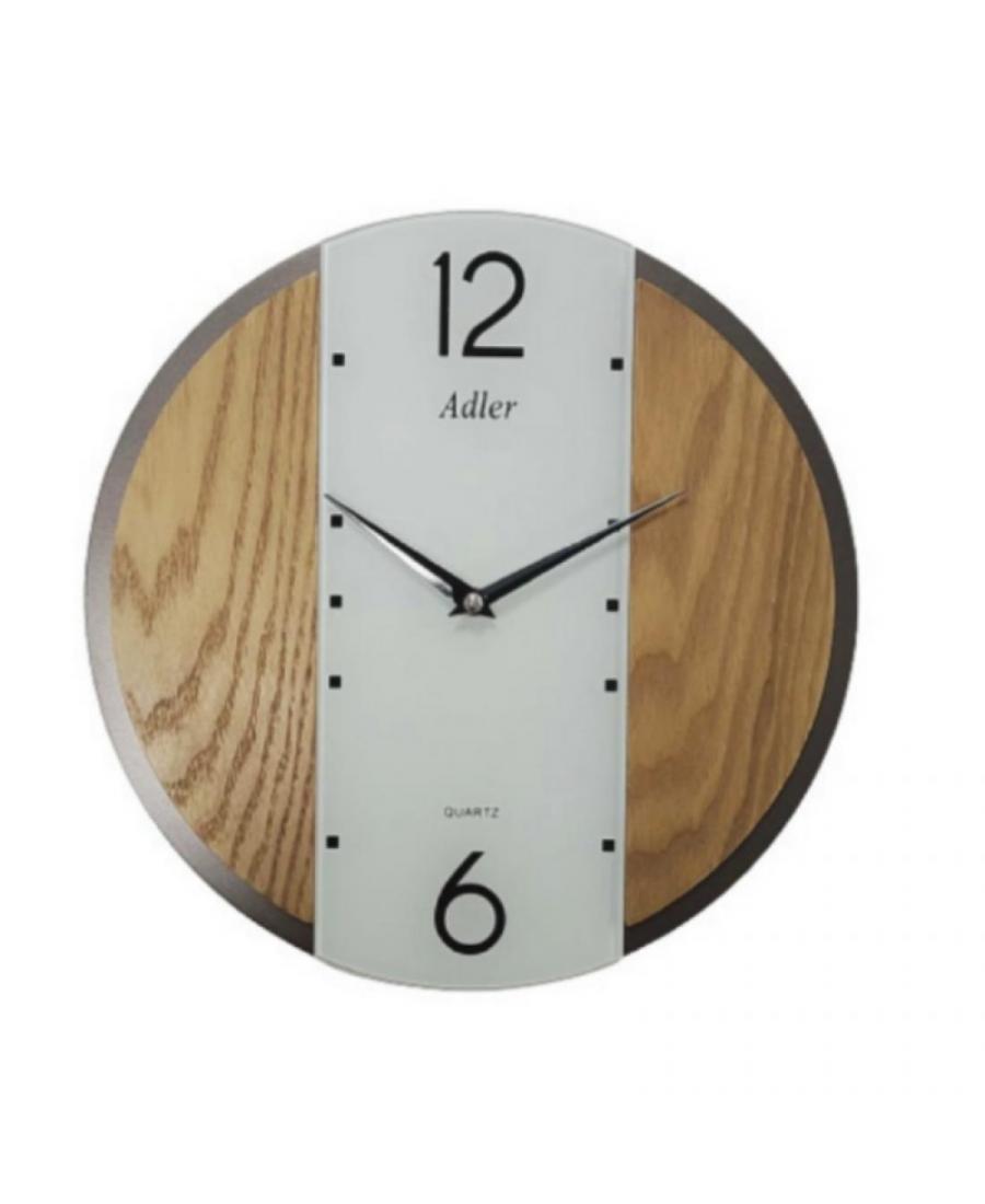 ADLER 21227PBO Quartz Wall Clock Glass Oak