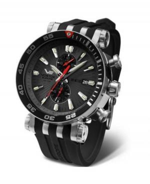 Men Classic Luxury Quartz Analog Watch Chronograph VOSTOK EUROPE VK61-575A588 Grey Dial 48mm