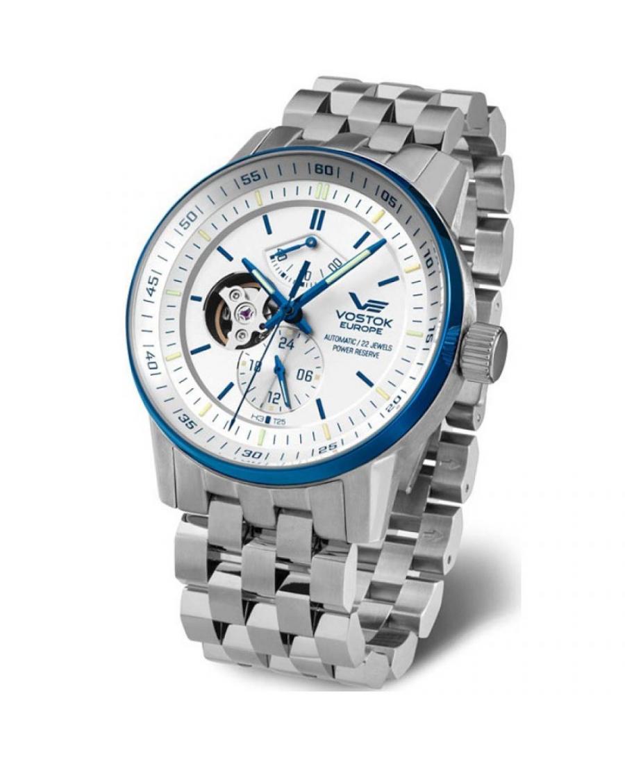 Mężczyźni automatyczny analogowe Zegarek VOSTOK EUROPE YN84-565E552BR Srebrna Dial 45mm