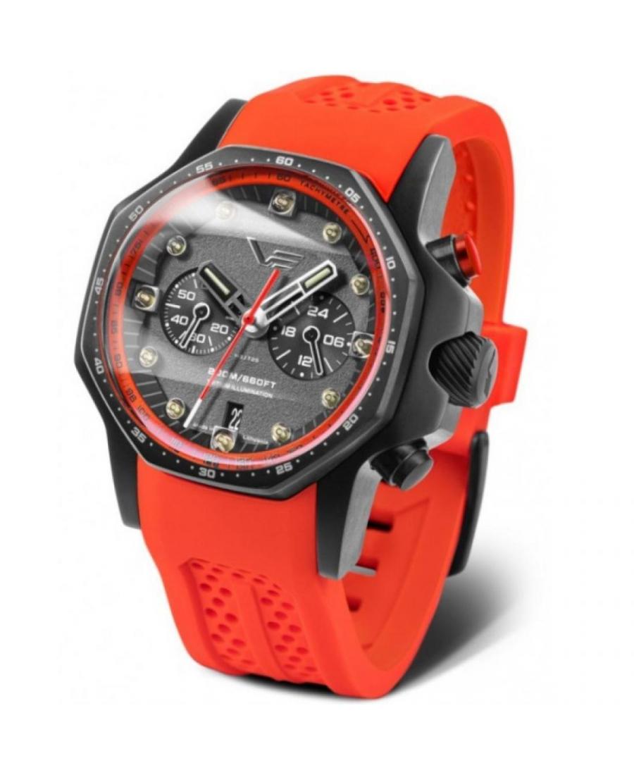 Mężczyźni Diver Luxury kwarcowy analogowe Zegarek Chronograf VOSTOK EUROPE VK64-640C699 Czarny Dial 48mm