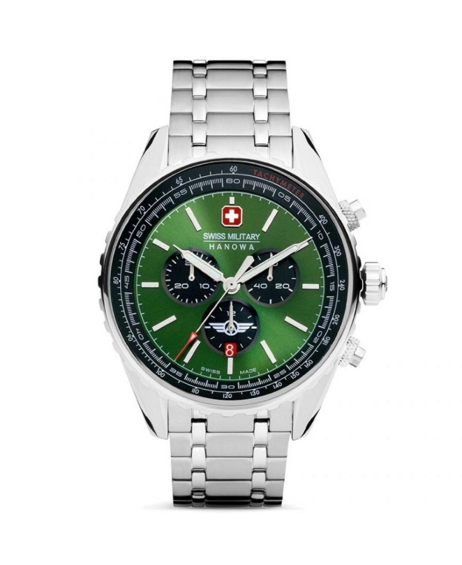 Мужские Швейцарские Классические Спортивные Кварцевый Часы Swiss Military Hanowa SMWGI0000307 Зелёный Циферблат