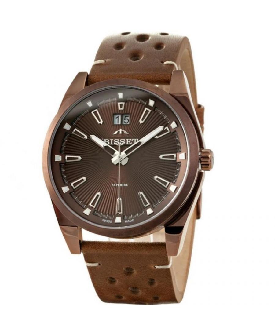 Men Swiss Classic Quartz Watch Bisset ZEGBIS081 Brown Dial