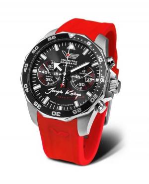 Mężczyźni sportowy Diver kwarcowy analogowe Zegarek Chronograf VOSTOK EUROPE 6S21-225A464 Czarny Dial 47mm