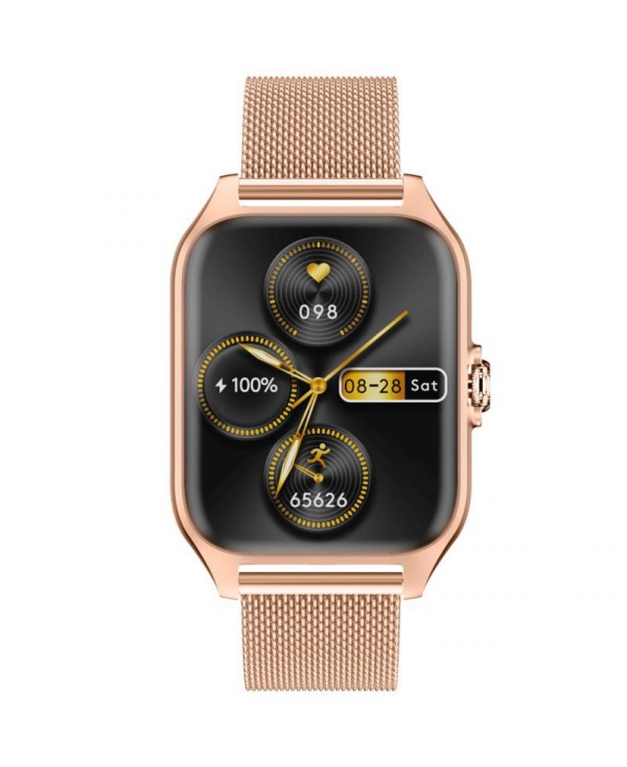 Men Fashion Sports Functional Smart watch Quartz Watch Garett GRC Activity 2 Gold matt Black Dial