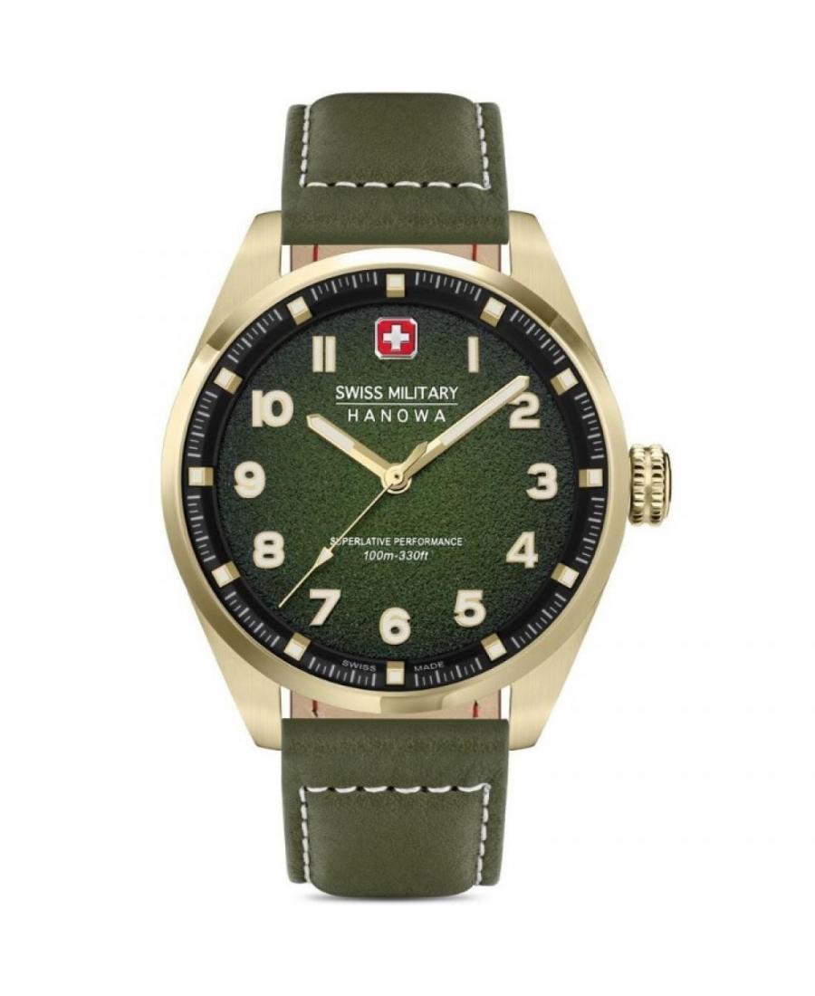 Men Classic Quartz Watch Swiss Military Hanowa SMWGA0001550 Green Dial