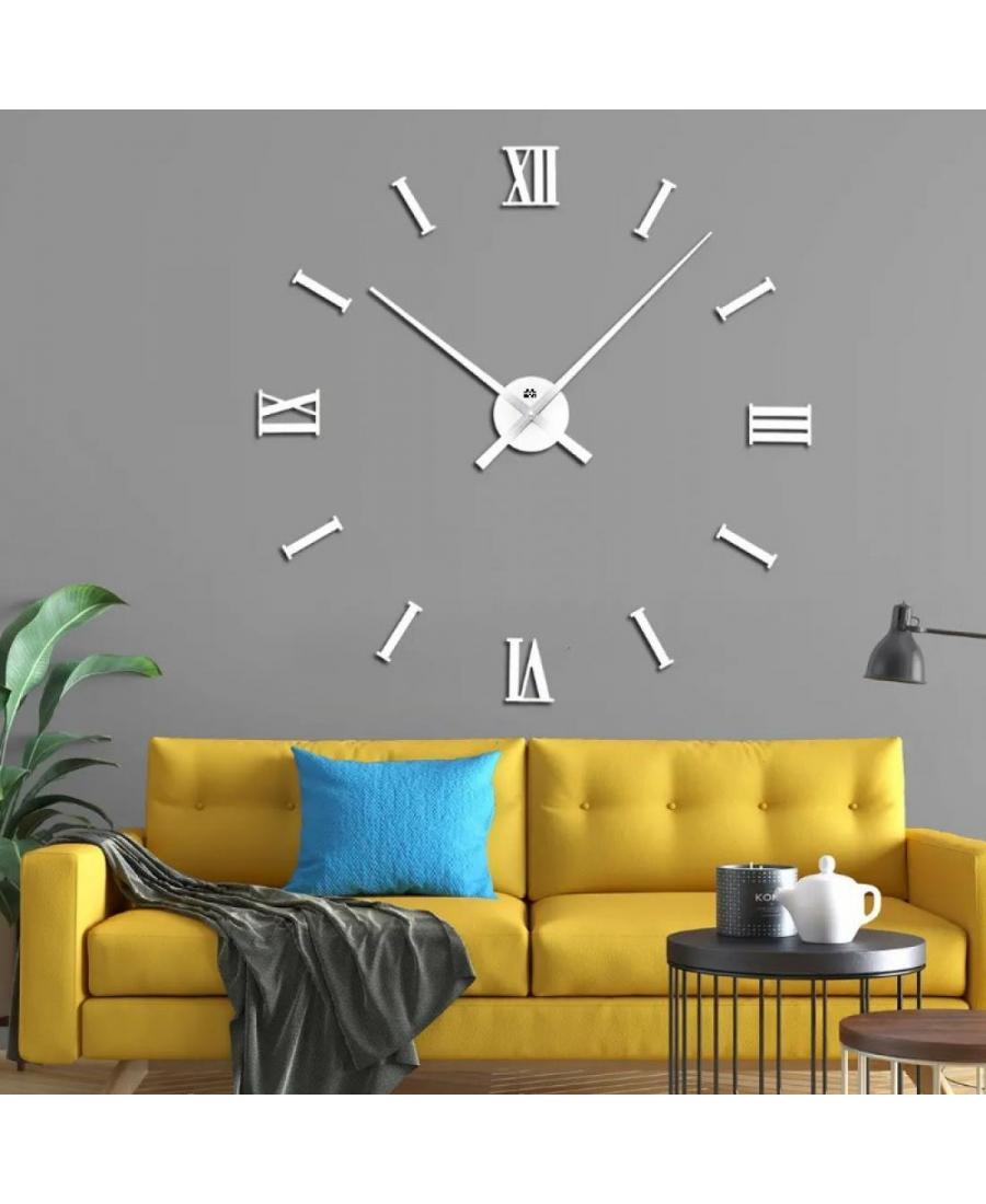JULMAN Extra Large Wall Clock - Hands T4337S Steel color Metal Kolor stali