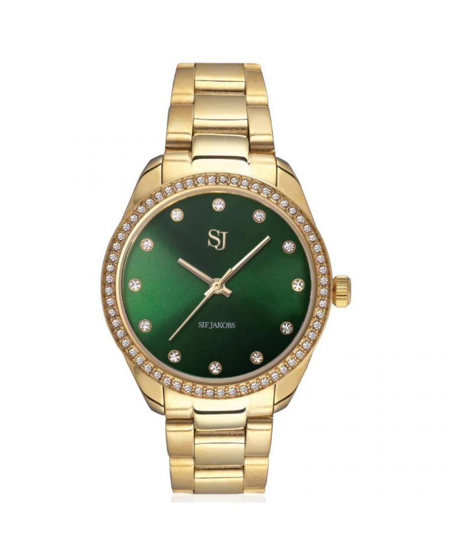 Kobiety Moda kwarcowy analogowe Zegarek SIF JAKOBS SJ-W1046-CZ-YG Zielony Dial 32.5mm