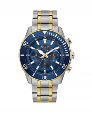 Mężczyźni kwarcowy Zegarek Chronograf BULOVA 98A246 Niebieska Dial 44mm