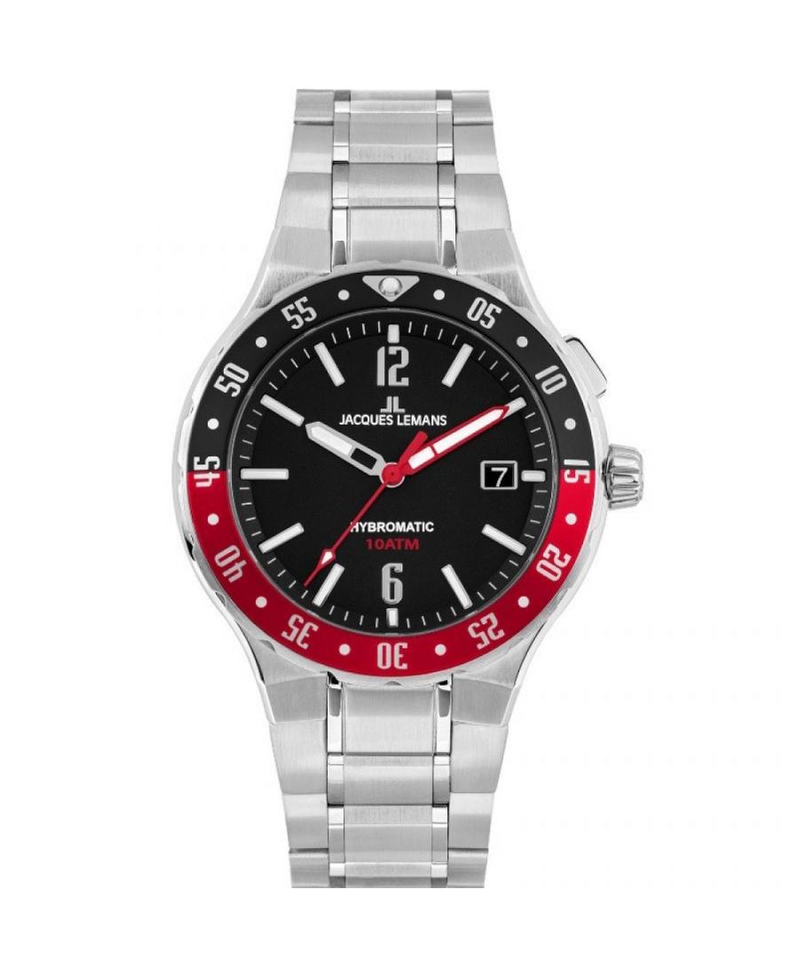Men Classic Sports Automatic Watch Jacques Lemans 1-2109F Black Dial