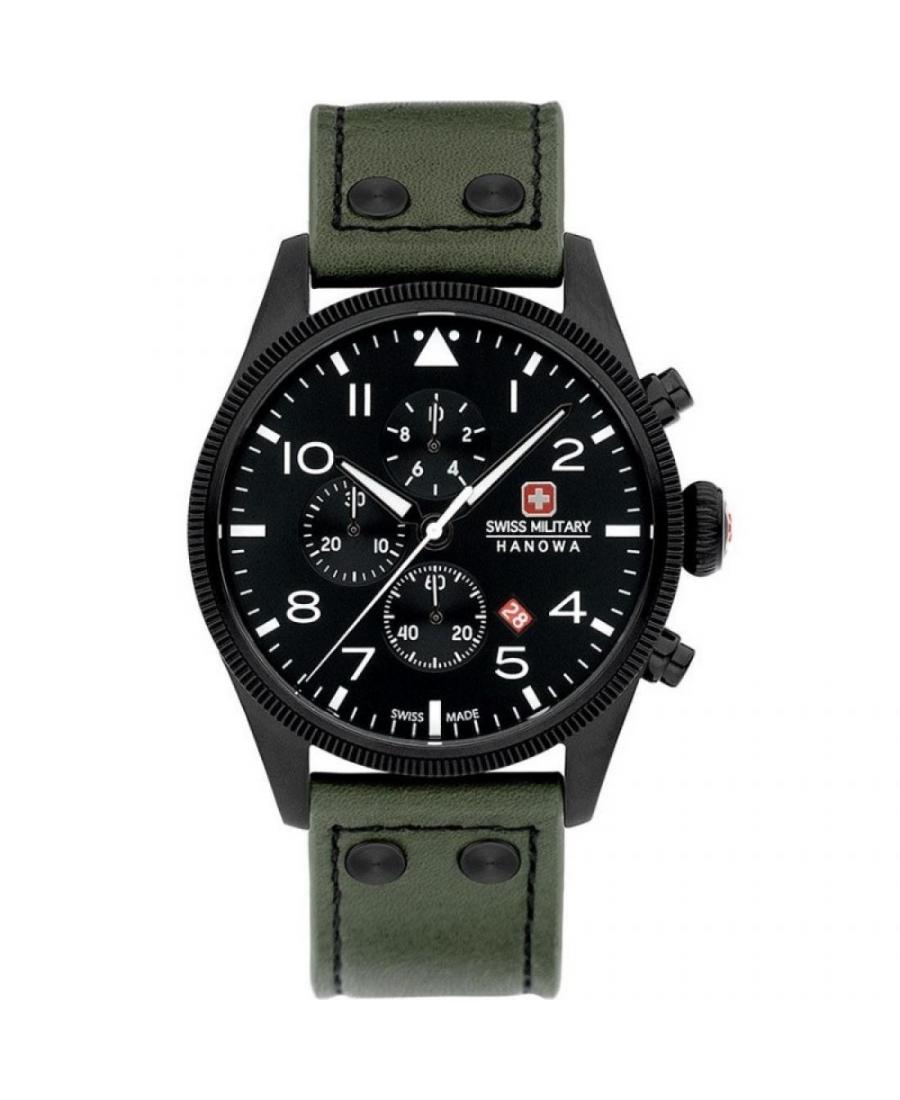 Men Classic Sports Quartz Watch Swiss Military Hanowa SMWGC0000430 Black Dial