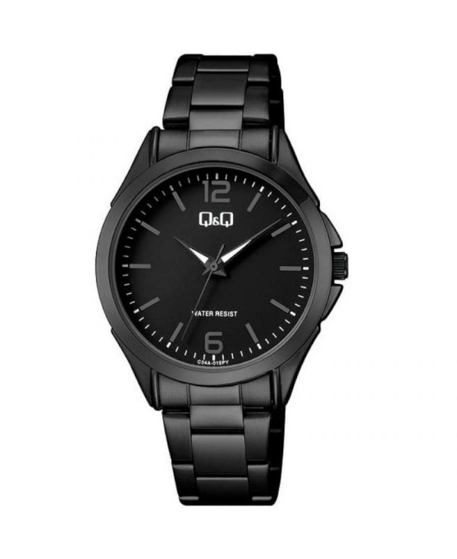 Men Classic Quartz Watch Q&Q C04A-015PY Black Dial