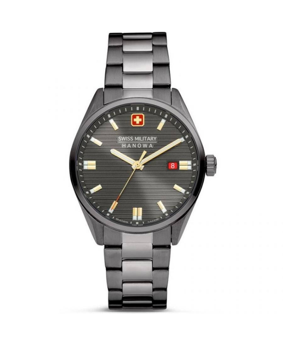 Мужские Швейцарские Классические Кварцевый Часы Swiss Military Hanowa SMWGH2200141 Черный Циферблат