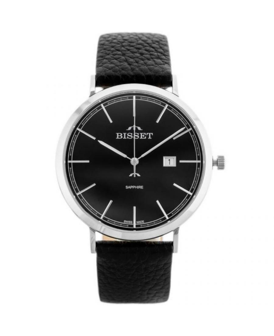 Mężczyźni klasyczny Szwajcar kwarcowy analogowe Zegarek BISSET ZEGBIS134 Czarny Dial 41mm