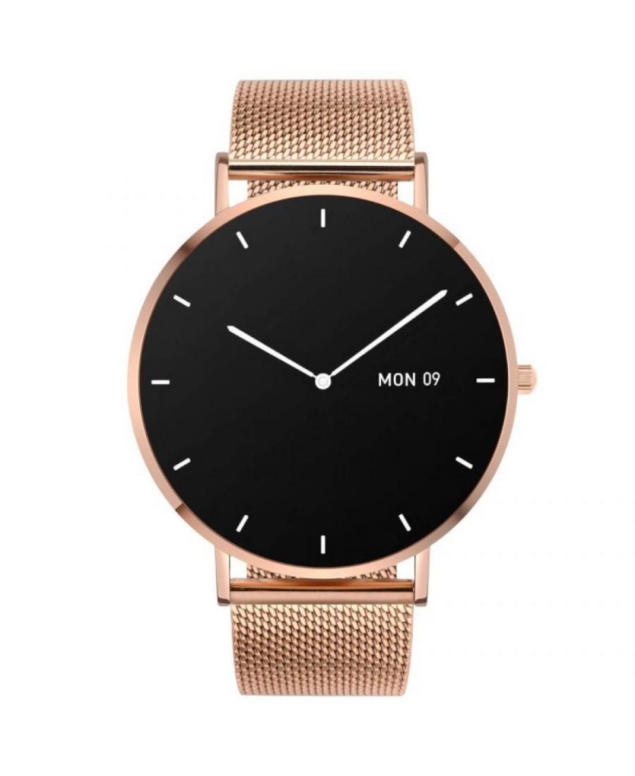 Men Fashion Sports Functional Smart watch Quartz Watch Garett Verona gold steel Black Dial