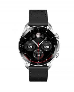 Men Fashion Sports Functional Smart watch Quartz Digital Watch GARETT Garett V10 Silver-black leather Black Dial 53mm