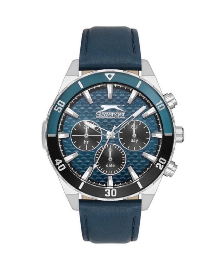 Mężczyźni klasyczny kwarcowy analogowe Zegarek SLAZENGER SL.9.2237.2.05 Niebieska Dial 45mm