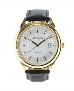 Men Classic Swiss Automatic Analog Watch ADRIATICA A1072.1213A Silver Dial 40mm