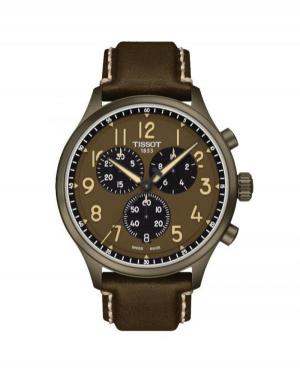Mężczyźni klasyczny Szwajcar kwarcowy analogowe Zegarek Chronograf TISSOT T116.617.36.092.00 Brązowy Dial 45mm