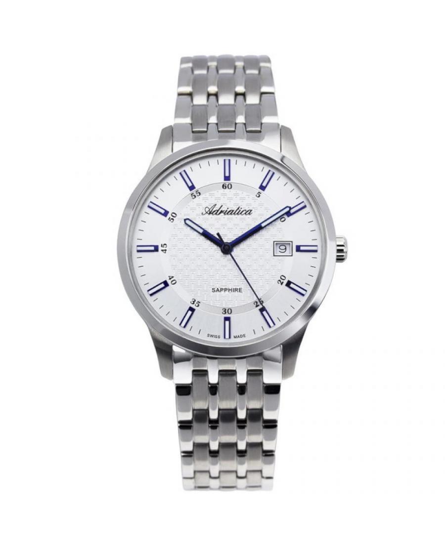 Men Swiss Classic Quartz Watch Adriatica A1256.51B3Q Silver Dial
