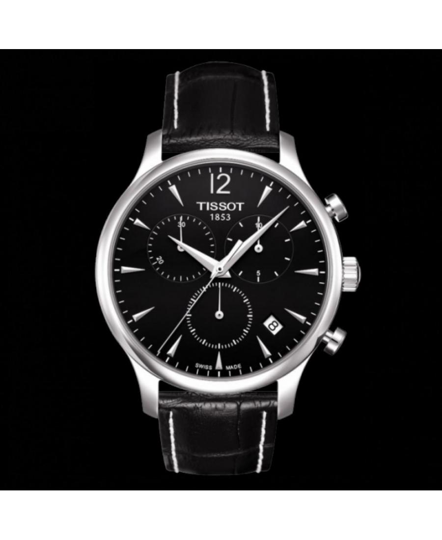 Men Swiss Quartz Watch Tissot T063.617.16.057.00 Black Dial