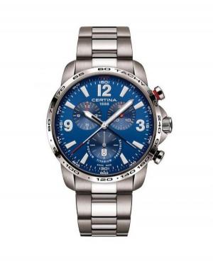 Men Fashion Diver Luxury Swiss Quartz Analog Watch Chronograph CERTINA C001.647.44.047.00 Blue Dial 44mm