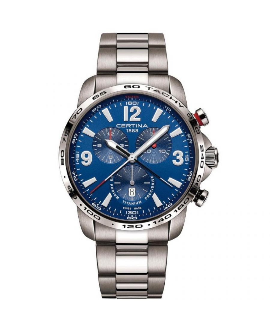 Мужские Швейцарские Fashion Кварцевый Часы Certina C001.647.44.047.00 Синий Циферблат