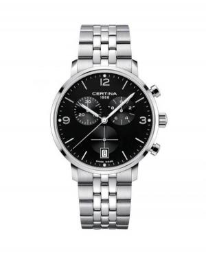 Men Classic Swiss Quartz Analog Watch Chronograph CERTINA C035.417.11.057.00 Black Dial 42mm