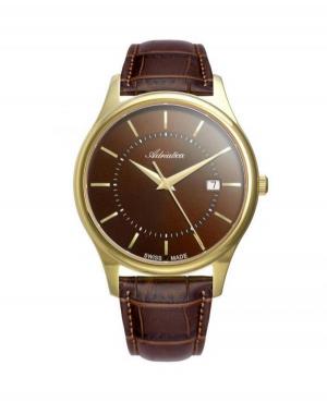 Men Swiss Classic Quartz Watch Adriatica A1279.121GQ Brown Dial