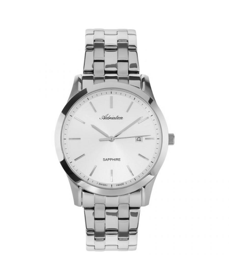 Men Swiss Classic Quartz Watch Adriatica A8303.5113Q Silver Dial