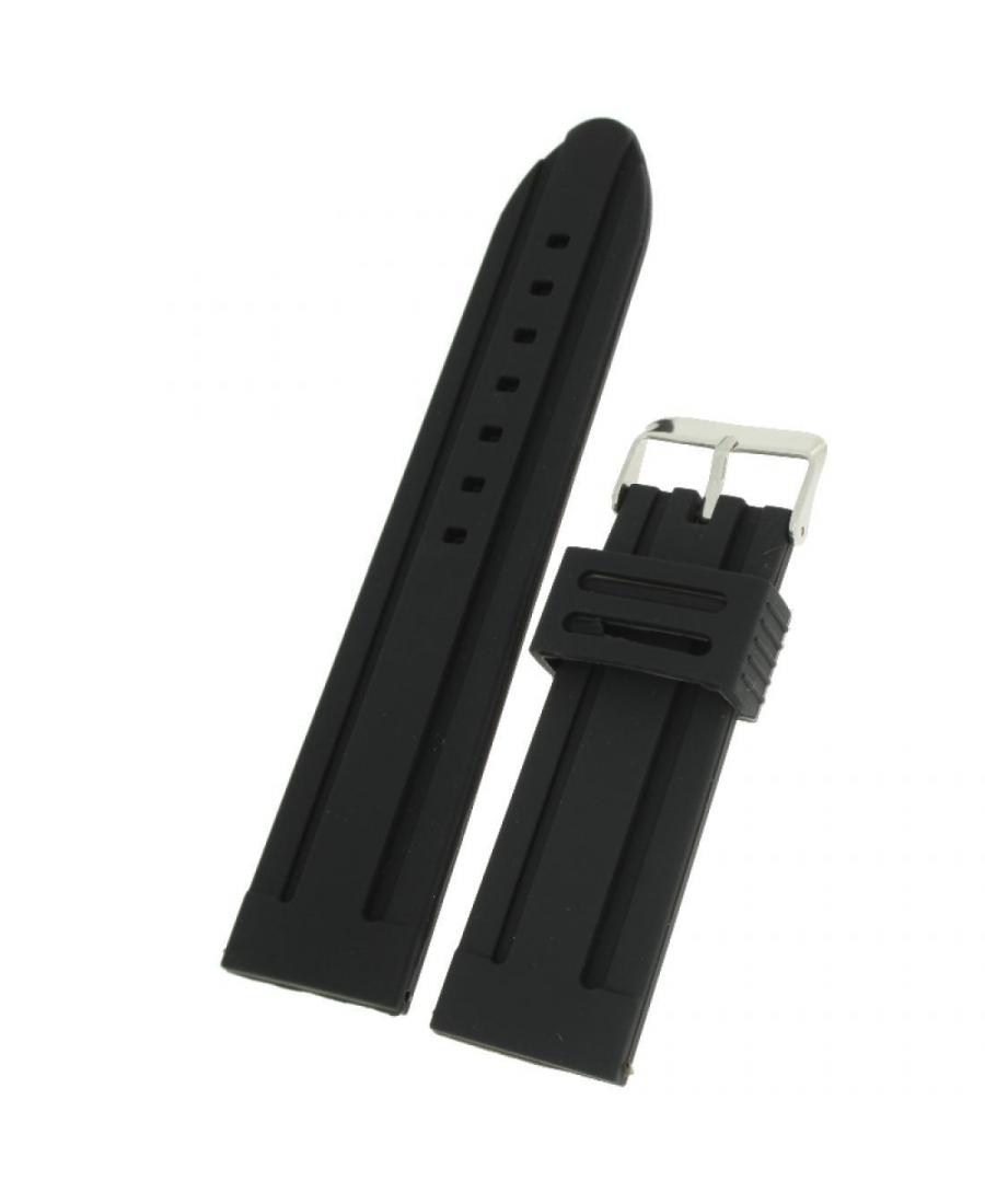 Watch Strap Diloy S253.01.22 Silicone Black Silikon Czarny 22 mm