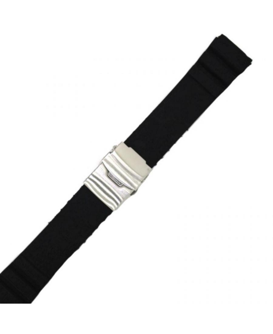 Watch Strap Diloy SBR34.01.22 Silicone Black 22 mm