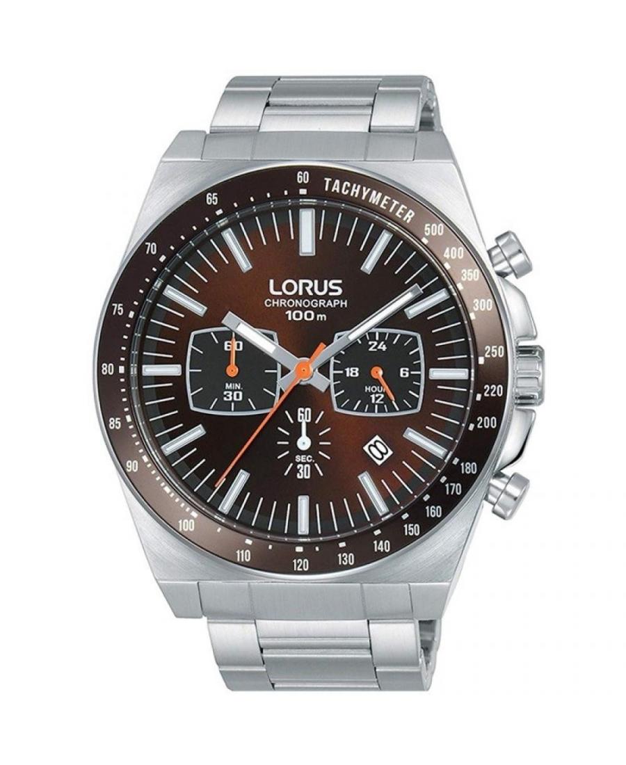 Mężczyźni klasyczny kwarcowy analogowe Zegarek Chronograf LORUS RT349GX-9 Brązowy Dial 44mm
