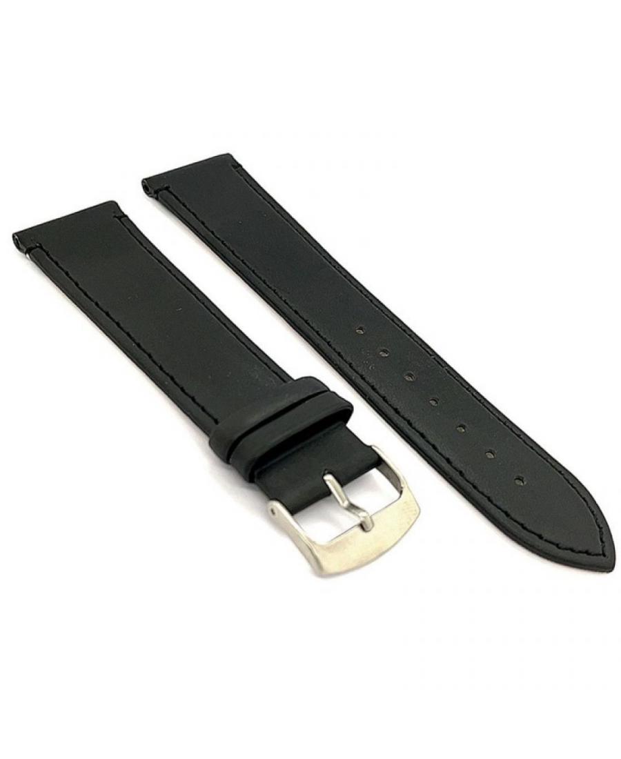 Watch Strap Diloy 421.01.18 Leather Black Skórzany Czarny 18 mm