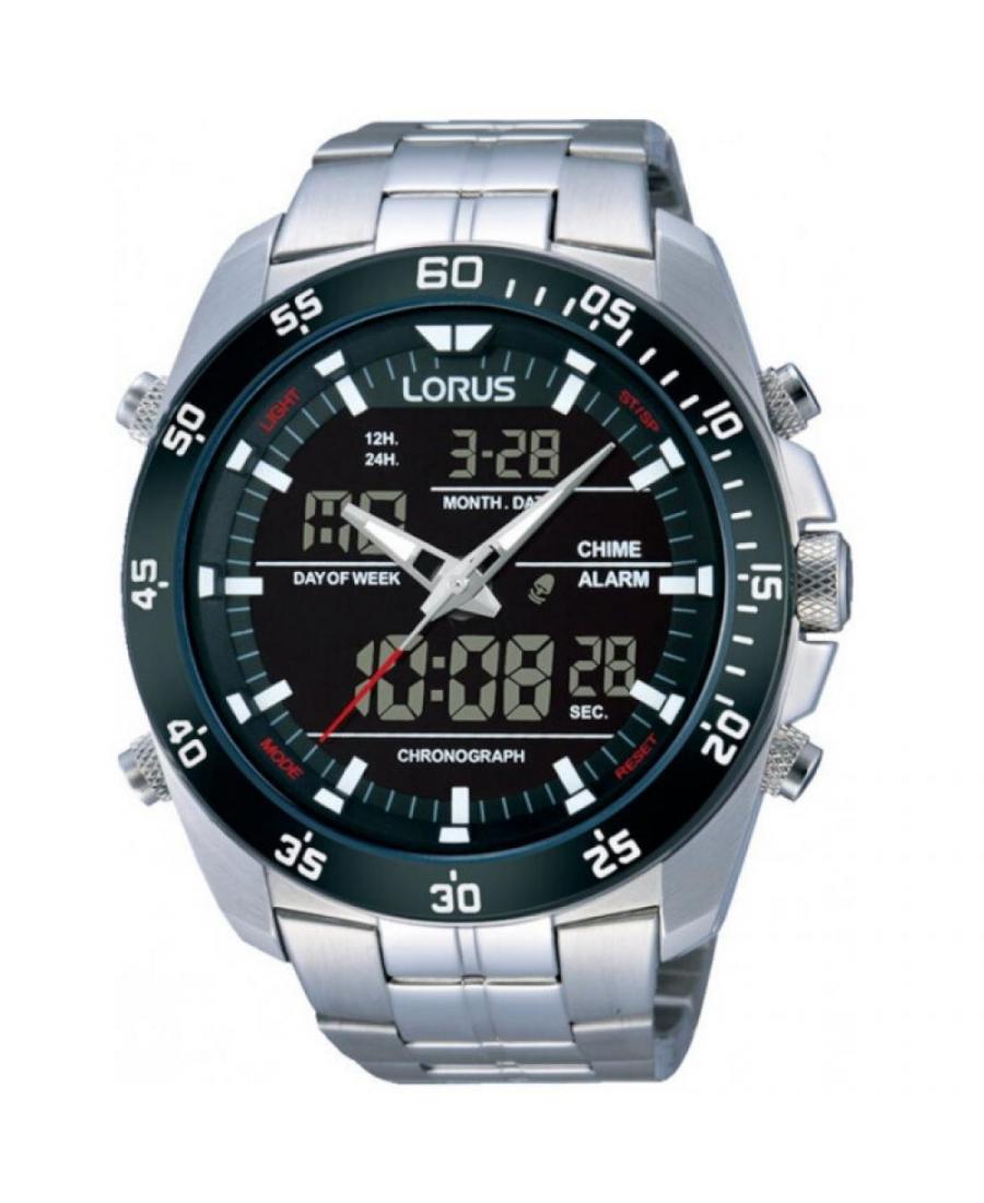 Mężczyźni klasyczny Funkcjonalny kwarcowy cyfrowe Zegarek Budzik LORUS RW611AX-5 Czarny Dial 46mm