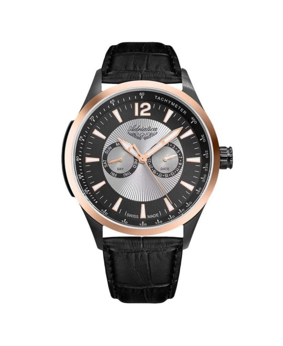 Men Swiss Classic Quartz Watch Adriatica A8189.K257QF Black Dial