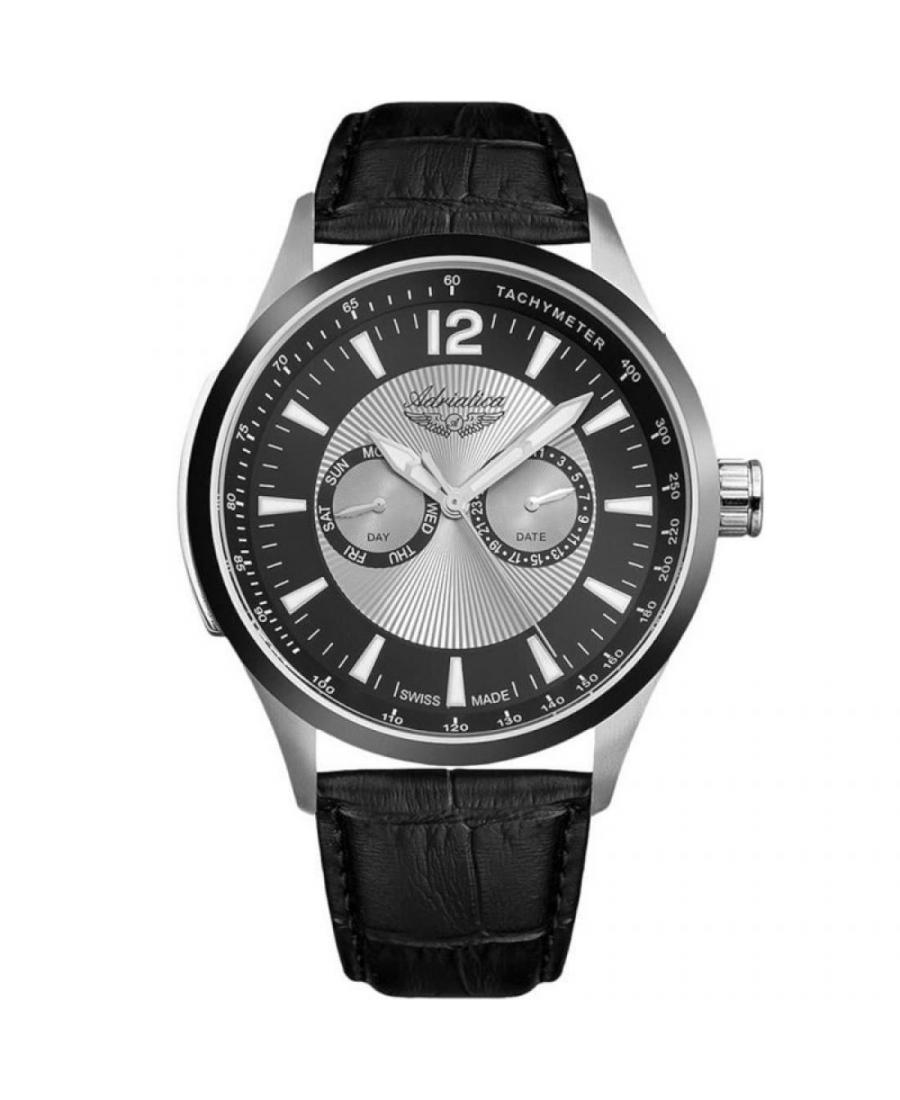 Men Swiss Classic Quartz Watch Adriatica A8189.Y257QF Black Dial