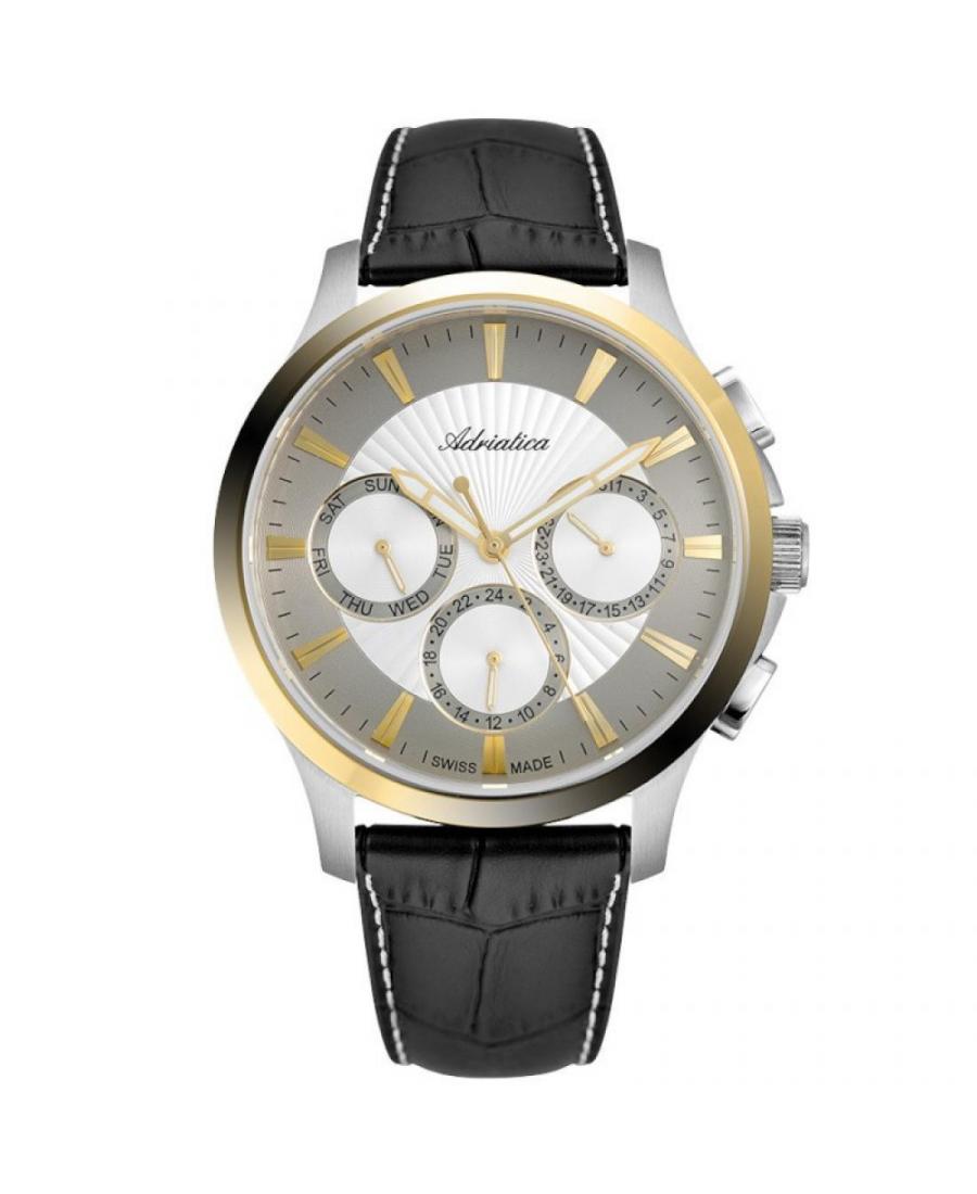 Men Swiss Classic Quartz Watch Adriatica A8270.2213QF Silver Dial