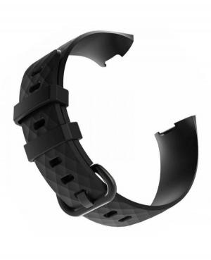 Julman watch strap for Fitbit Charge 3/4 SL BK Silicone Black 23 mm
