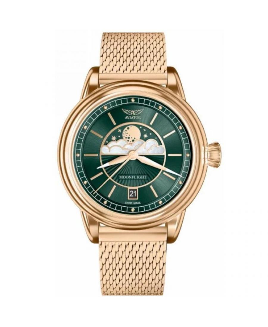Women Swiss Classic Quartz Watch AVIATOR V.1.33.2.263.5 Green Dial