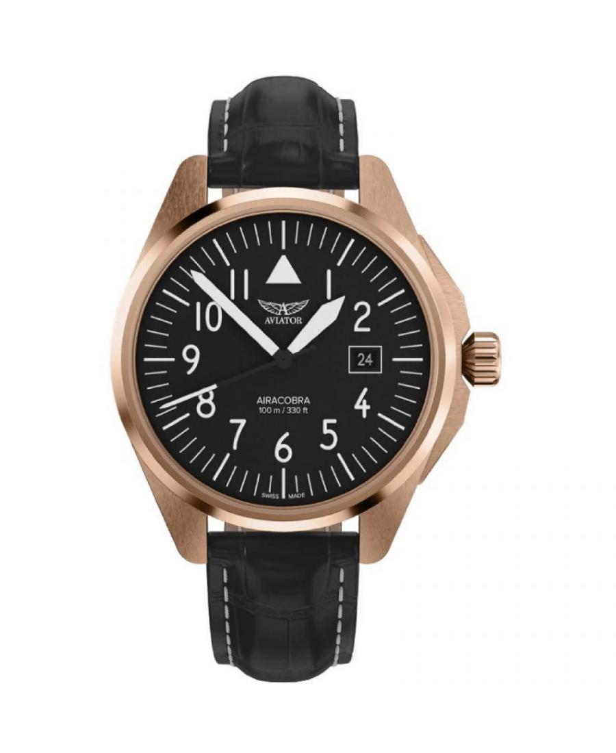 Mężczyźni Szwajcar klasyczny kwarcowy Zegarek AVIATOR V.1.38.2.315.4 Czarny Wybierz