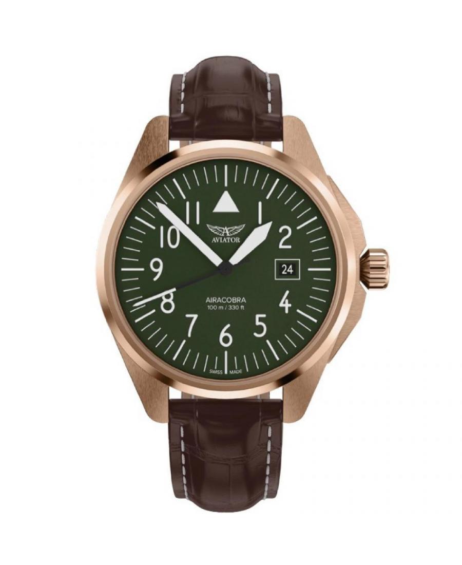 Mężczyźni Szwajcar klasyczny kwarcowy Zegarek AVIATOR V.1.38.2.319.4 Zielony Wybierz