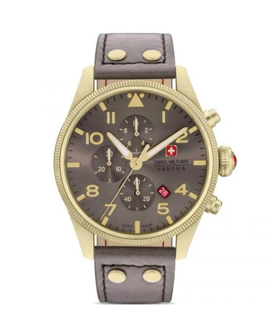 Mężczyźni klasyczny Szwajcar kwarcowy analogowe Zegarek Chronograf SWISS MILITARY HANOWA SMWGC0000410 Brązowy Dial