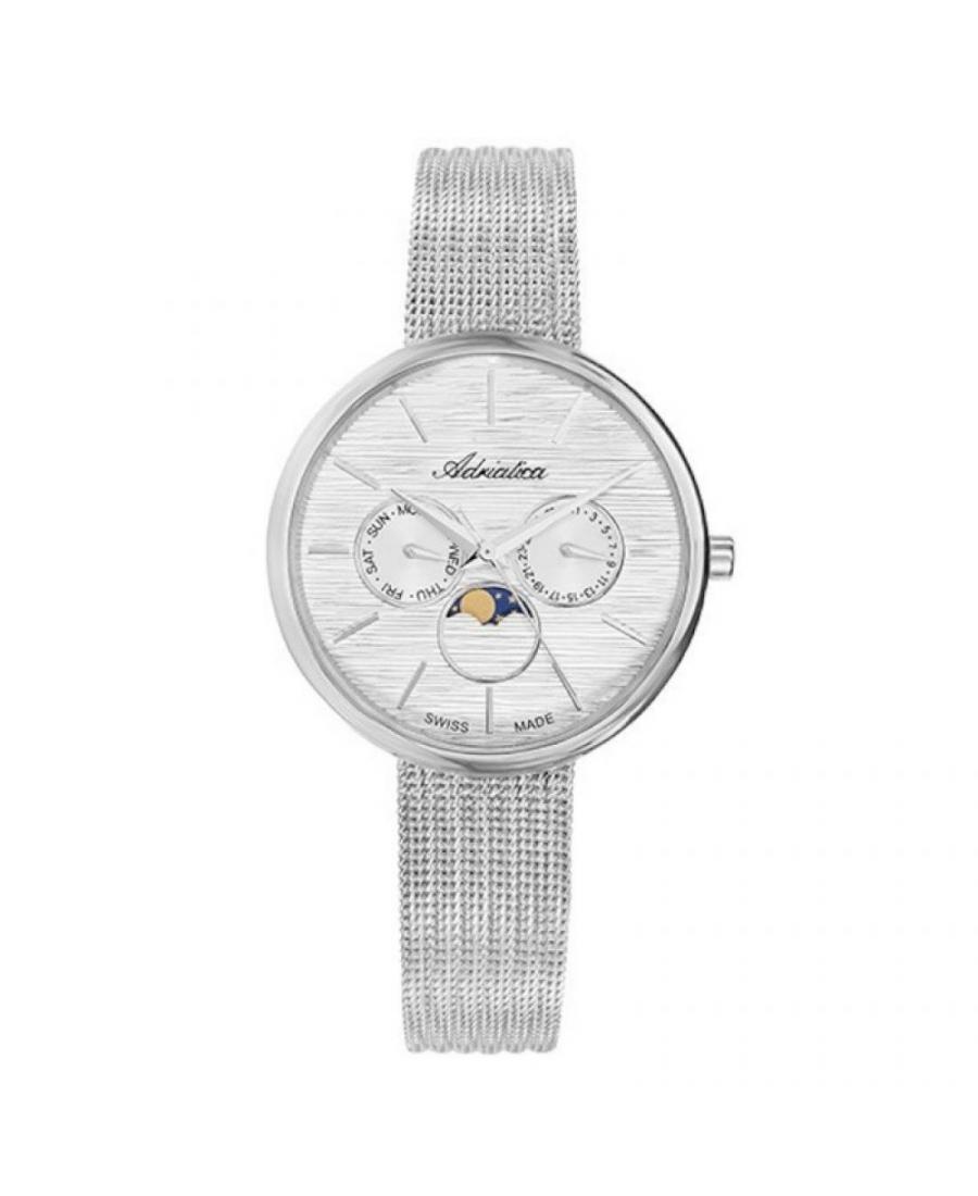 Женские Швейцарские Классические Кварцевый Часы Adriatica A3732.5113QF Серебряного цвета Циферблат